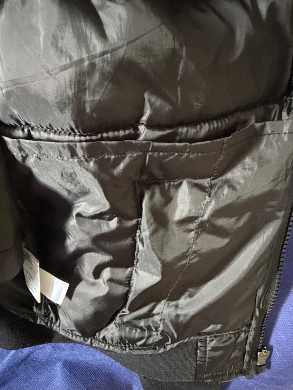 Justice Black Quilted Hooded Zip Jacket with Logo Pocket Trim